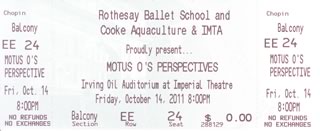 Ticket of the performance.